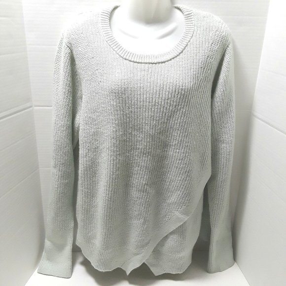 Banana Republic Tops - Banana Republic Wool Blend Popover Knit Sweater Butterfly Front Dusty Aqua XL